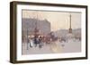 Figures in the Place De La Bastille-Eugene Galien-Laloue-Framed Giclee Print