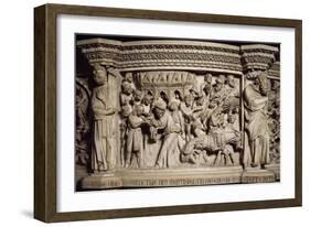 Figures of Prophets Framing Massacre of Innocents, Scene from Life of Christ-Giovanni Pisano-Framed Giclee Print