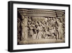 Figures of Prophets Framing Massacre of Innocents, Scene from Life of Christ-Giovanni Pisano-Framed Giclee Print