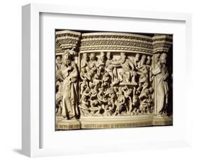 Figures of Prophets Framing Massacre of Innocents, Scene from Life of Christ-Giovanni Pisano-Framed Giclee Print