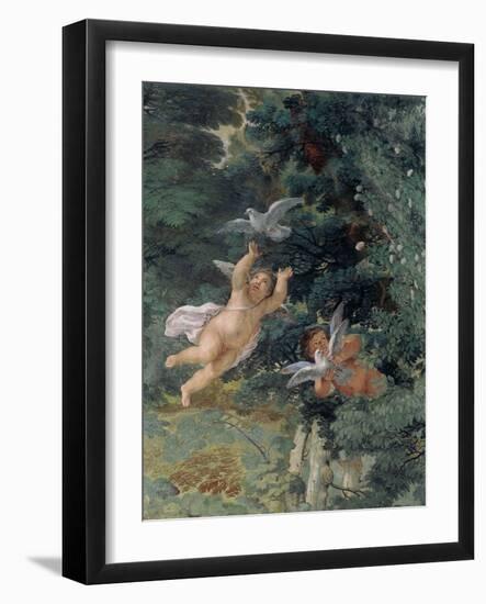 Figures of Putti, Detail from a Fresco in the Spring Hall at Villa Falconieri La Rufina, Frascati-null-Framed Giclee Print