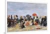 Figures on a Beach, 1884-Eug?ne Boudin-Framed Giclee Print