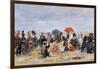 Figures on a Beach, 1884-Eug?ne Boudin-Framed Giclee Print