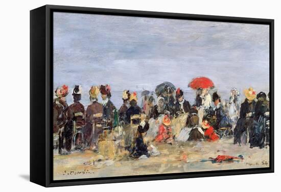 Figures on a Beach, 1884-Eug?ne Boudin-Framed Stretched Canvas