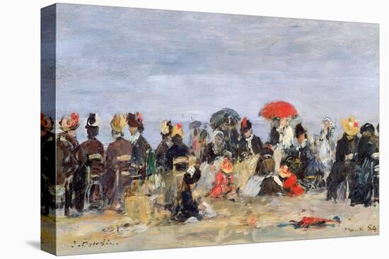 Figures on a Beach, 1884-Eug?ne Boudin-Stretched Canvas