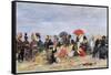 Figures on a Beach, 1884-Eug?ne Boudin-Framed Stretched Canvas