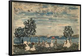 Figures on a Beach. Dated: 1910/1915. Dimensions: sheet: 36 × 50.6 cm (14 3/16 × 19 15/16 in.). ...-Maurice Brazil Prendergast-Framed Poster