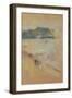 Figures on a Beach Near Cliffs-James Abbott McNeill Whistler-Framed Giclee Print