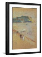 Figures on a Beach Near Cliffs-James Abbott McNeill Whistler-Framed Giclee Print