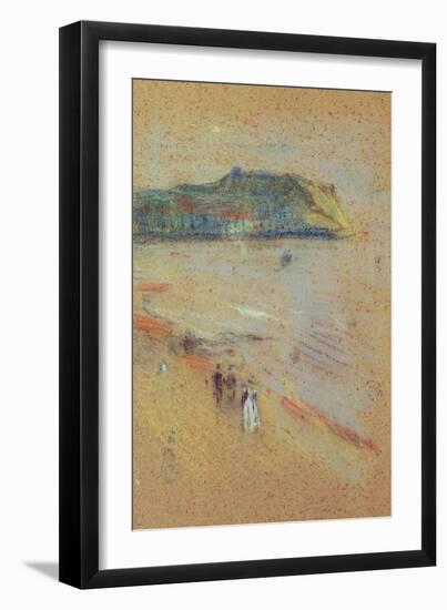 Figures on a Beach Near Cliffs-James Abbott McNeill Whistler-Framed Giclee Print