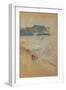 Figures on a Beach Near Cliffs-James Abbott McNeill Whistler-Framed Giclee Print