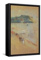 Figures on a Beach Near Cliffs-James Abbott McNeill Whistler-Framed Stretched Canvas