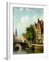 Figures on a Canal, Amsterdam-Johannes Franciscus Spohler-Framed Giclee Print