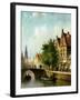 Figures on a Canal, Amsterdam-Johannes Franciscus Spohler-Framed Giclee Print