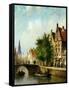 Figures on a Canal, Amsterdam-Johannes Franciscus Spohler-Framed Stretched Canvas