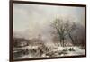 Figures on a Frozen Waterway, no.2-Frederik Marianus Kruseman-Framed Giclee Print