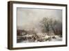 Figures on a Frozen Waterway, no.2-Frederik Marianus Kruseman-Framed Giclee Print