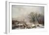 Figures on a Frozen Waterway, no.2-Frederik Marianus Kruseman-Framed Giclee Print