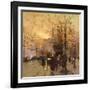 Figures on a Parisian Street at Dusk-Eugene Galien-Laloue-Framed Giclee Print