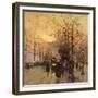 Figures on a Parisian Street at Dusk-Eugene Galien-Laloue-Framed Giclee Print