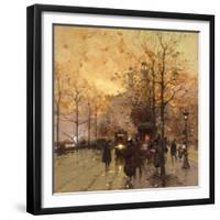 Figures on a Parisian Street at Dusk-Eugene Galien-Laloue-Framed Giclee Print