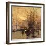 Figures on a Parisian Street at Dusk-Eugene Galien-Laloue-Framed Giclee Print