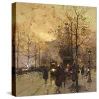 Figures on a Parisian Street-Eugene Galien-Laloue-Stretched Canvas