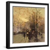 Figures on a Parisian Street-Eugene Galien-Laloue-Framed Premium Giclee Print