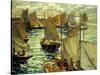 Figures on a Sailboat-Lie Jonas-Stretched Canvas