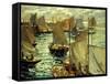 Figures on a Sailboat-Lie Jonas-Framed Stretched Canvas