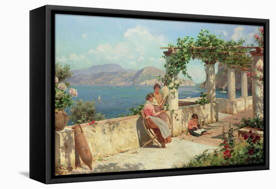 Figures on a Terrace in Capri-Robert Alott-Framed Stretched Canvas