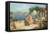 Figures on a Terrace in Capri-Robert Alott-Framed Stretched Canvas