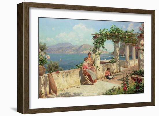 Figures on a Terrace in Capri-Robert Alott-Framed Giclee Print