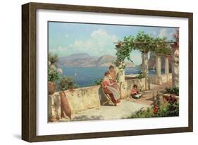 Figures on a Terrace in Capri-Robert Alott-Framed Giclee Print