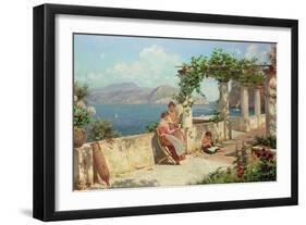 Figures on a Terrace in Capri-Robert Alott-Framed Giclee Print