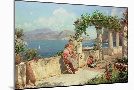 Figures on a Terrace in Capri-Robert Alott-Mounted Giclee Print