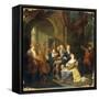 Figures on a Terrace Playing Music-Joseph Van Aken-Framed Stretched Canvas