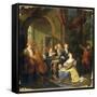 Figures on a Terrace Playing Music-Joseph Van Aken-Framed Stretched Canvas