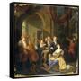 Figures on a Terrace Playing Music-Joseph Van Aken-Framed Stretched Canvas