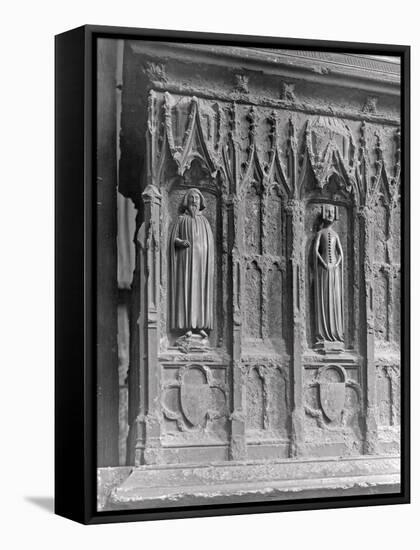 Figures on a Tomb at Westminster Abbey, London-Frederick Henry Evans-Framed Stretched Canvas