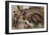 Figures on a Venetian Canal-Ludwig Passini-Framed Giclee Print