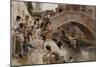 Figures on a Venetian Canal-Ludwig Passini-Mounted Giclee Print