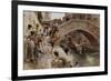 Figures on a Venetian Canal-Ludwig Passini-Framed Premium Giclee Print