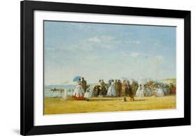 Figures On Beach-Eugène Boudin-Framed Art Print