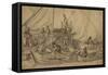 Figures on Board Small Merchant Vessels, c.1650-5-Willem van de, the Elder Velde-Framed Stretched Canvas