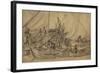 Figures on Board Small Merchant Vessels, c.1650-5-Willem van de, the Elder Velde-Framed Giclee Print