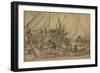 Figures on Board Small Merchant Vessels, c.1650-5-Willem van de, the Elder Velde-Framed Giclee Print