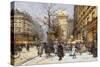 Figures on Le Boulevard St. Denis at Twilight-Eugene Galien-Laloue-Stretched Canvas