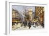 Figures on Le Boulevard St. Denis at Twilight-Eugene Galien-Laloue-Framed Giclee Print