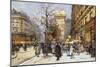 Figures on Le Boulevard St. Denis at Twilight-Eugene Galien-Laloue-Mounted Giclee Print